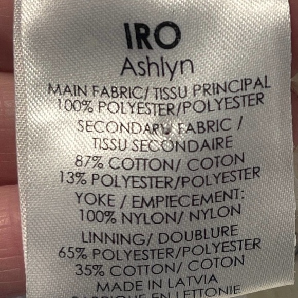 Adorable IRO Ashlyn Embroidered White Cream 3/4 Sleeve Dress Size 34 (US 2) - Picture 10 of 10